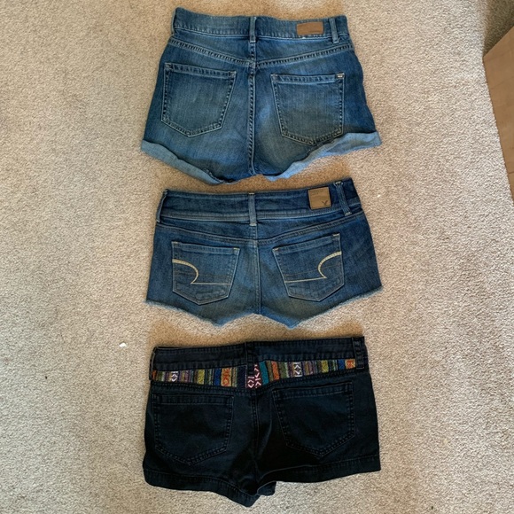 Assorted Blue/Black Jean Shorts - Size 0 to 2 - Picture 2 of 9